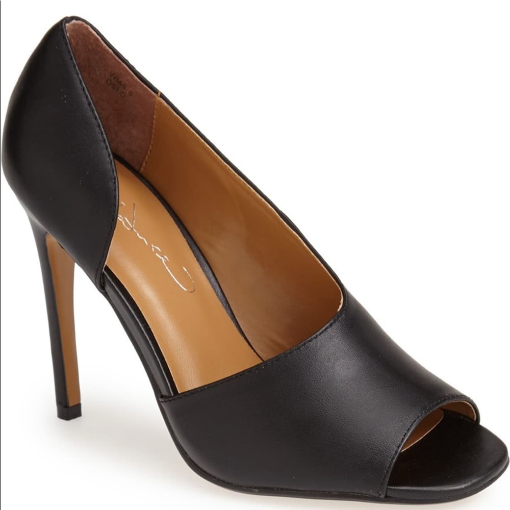 Report Signature Asymmetrical Peep Toe Heels. - image 1